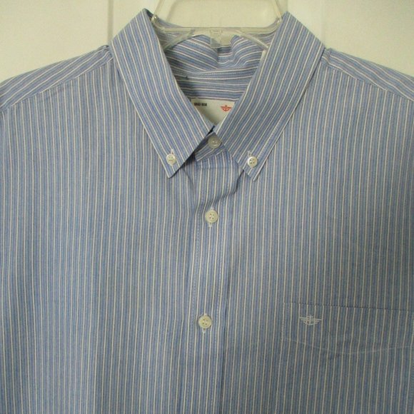 Dockers Mens S/S Blue Cotton Button Down Casual Shirt - Size XL - Picture 1 of 3